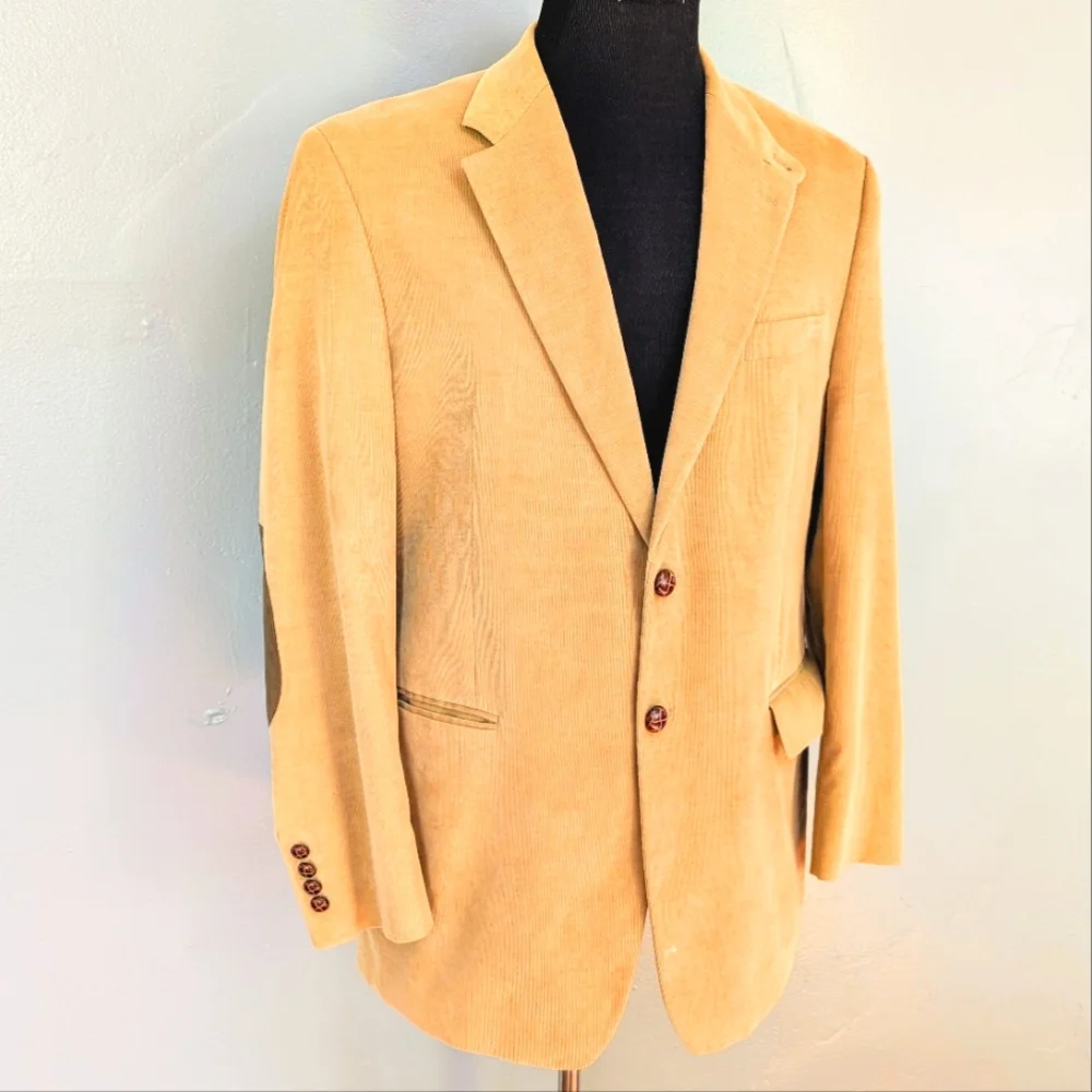 Lauren Ralph Lauren cotton corduroy, 2 button sport coat elbow protectors. 40 R